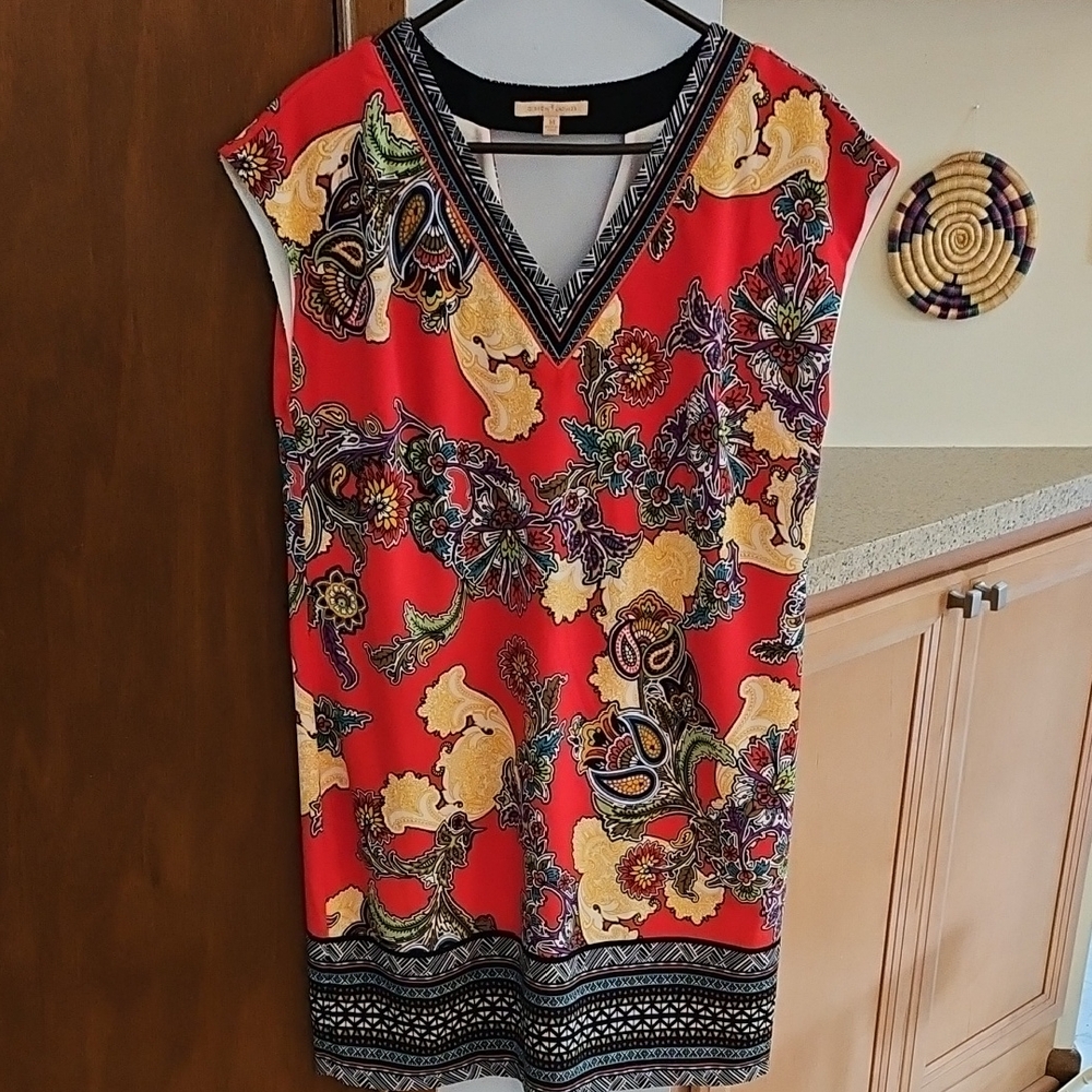 NWOT Red Paisley Gibson Latimer Shift Dress
